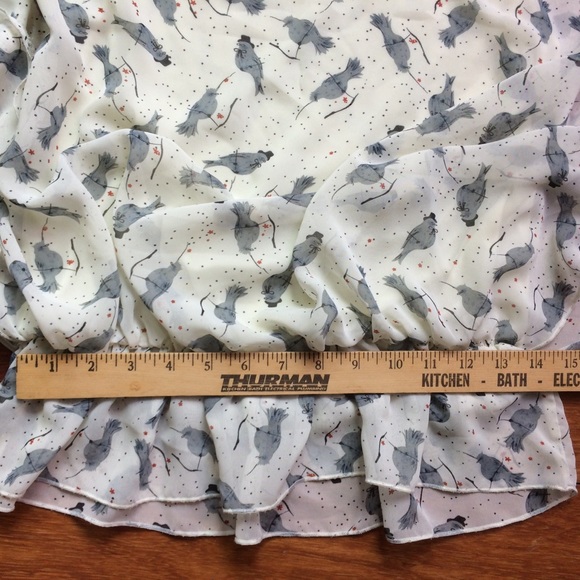 Bird Print Flutter Sleeve Top From Mimi Chica - Picture 6 of 8